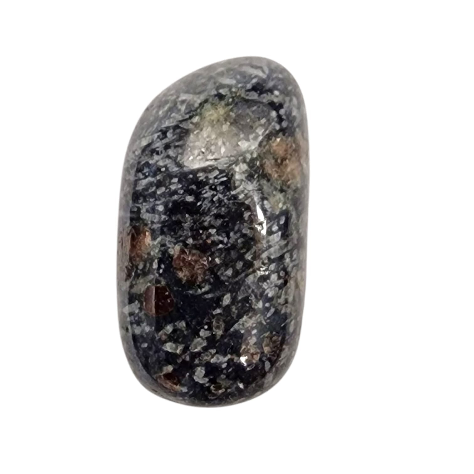 GeoFossils Impactite Tumble Stone from Greenland, a rare stone formed by meteorite impact, symbolising transformation and cosmic resilience.