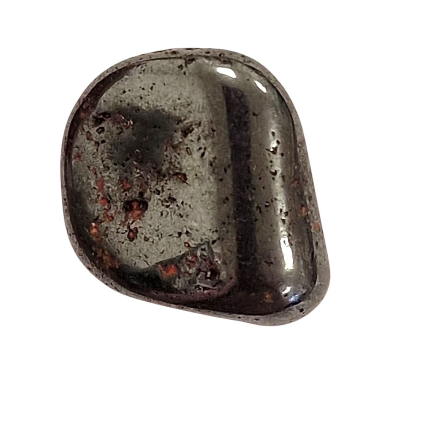GeoFossils Magnetite Tumble Stone, a metallic black grounding crystal for balance, protection, and energetic alignment.