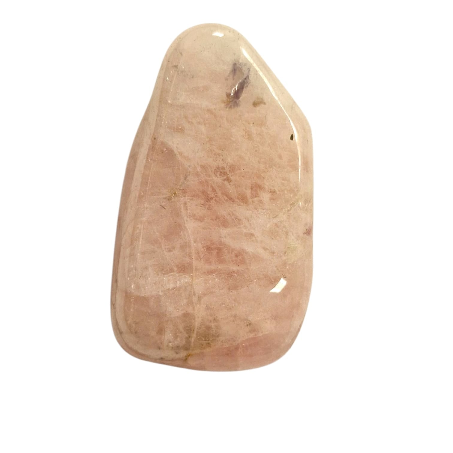 GeoFossils Morganite Tumble Stone, a soft pink beryl crystal for love, emotional healing, and heart chakra balance.