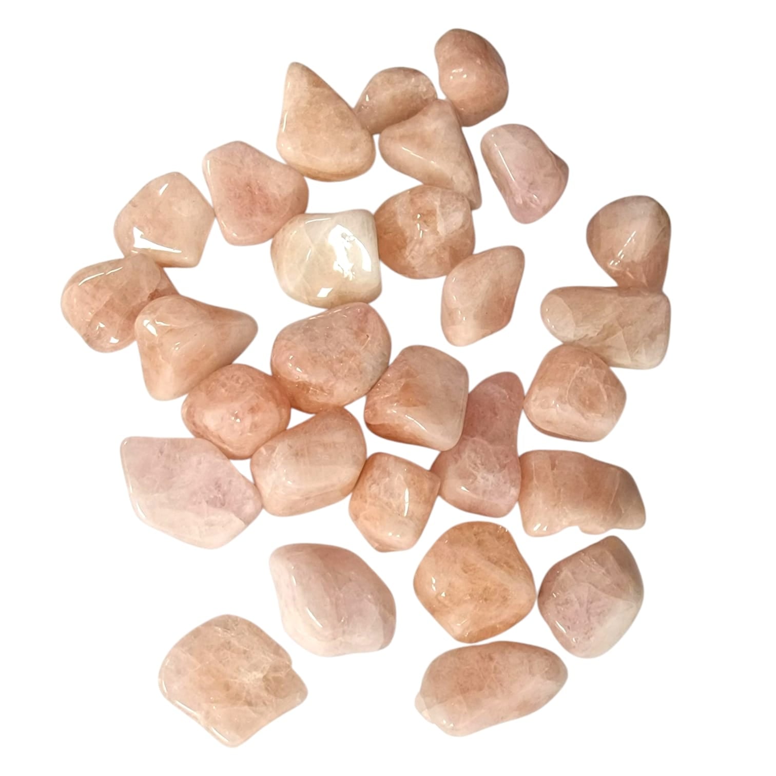 GeoFossils Morganite Tumble Stone, a soft pink beryl crystal for love, emotional healing, and heart chakra balance.