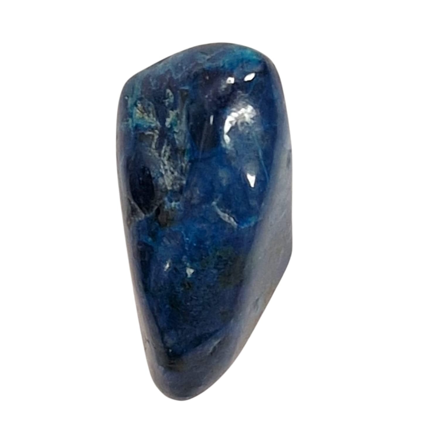 GeoFossils Shattuckite Rare Tumble Stone, a deep blue crystal for truth, intuition, and spiritual communication.