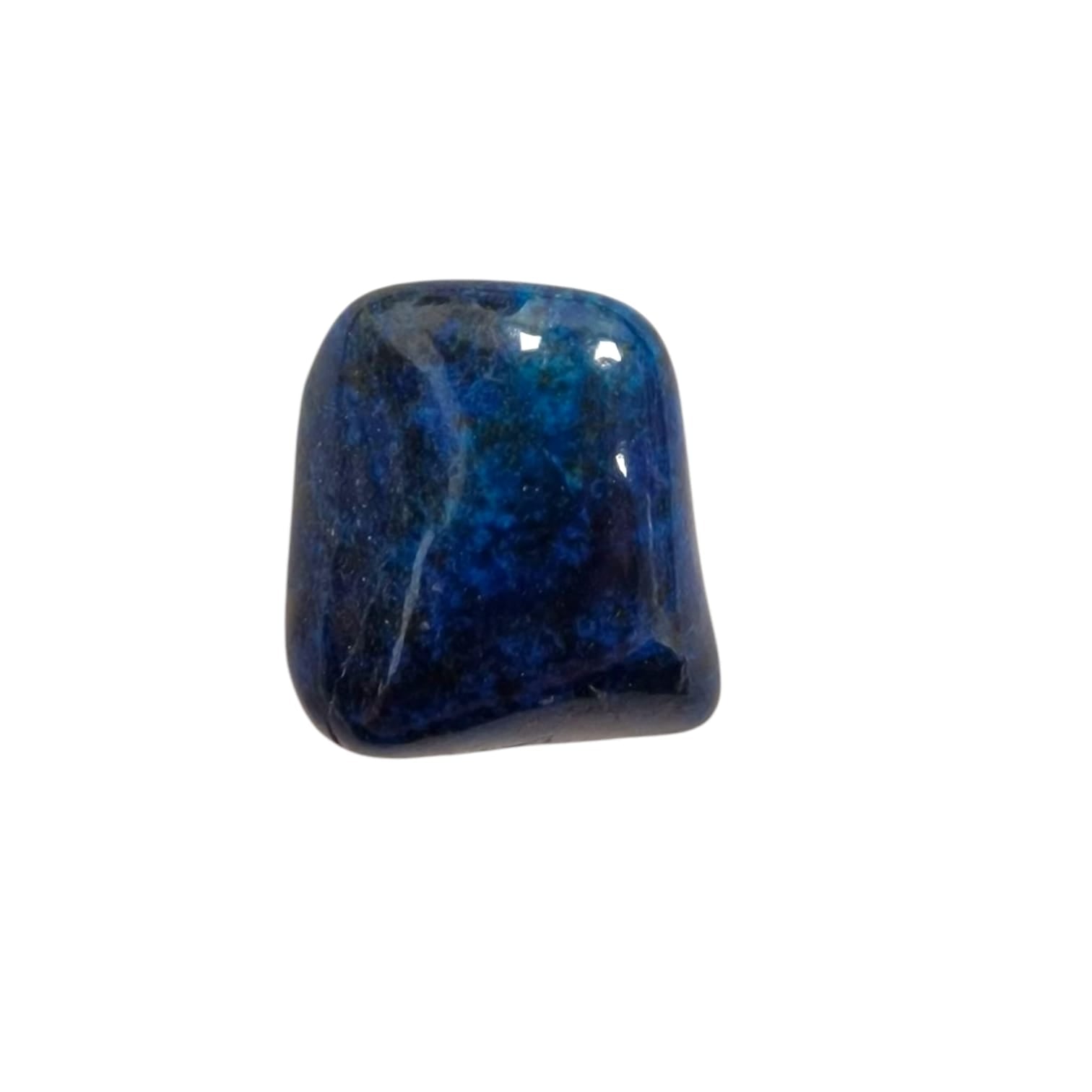 GeoFossils Shattuckite Rare Tumble Stone, a deep blue crystal for truth, intuition, and spiritual communication.