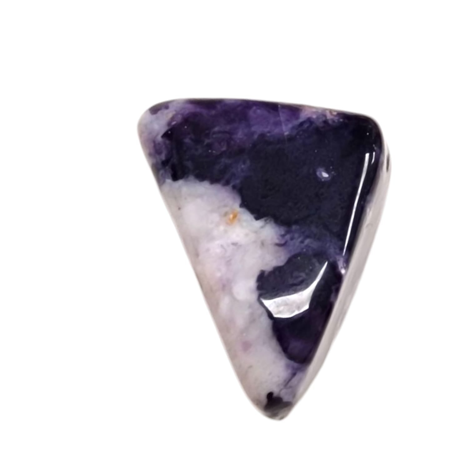 GeoFossils Tiffany Stone Tumble Stone, a rare opalised fluorite crystal with purple and cream swirls, enhancing intuition and spiritual clarity.