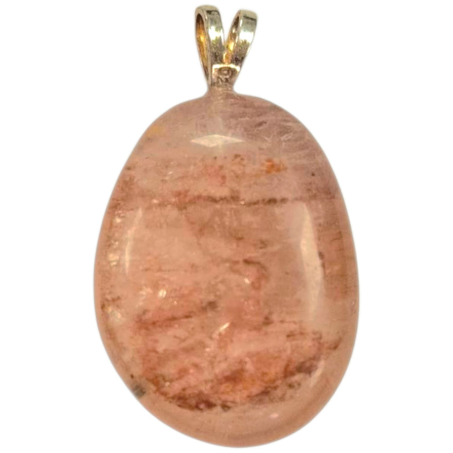 Agnitite pendant featuring red hematite inclusions in quartz, set in hallmarked sterling silver – high-energy transformation crystal with optional silver chain
