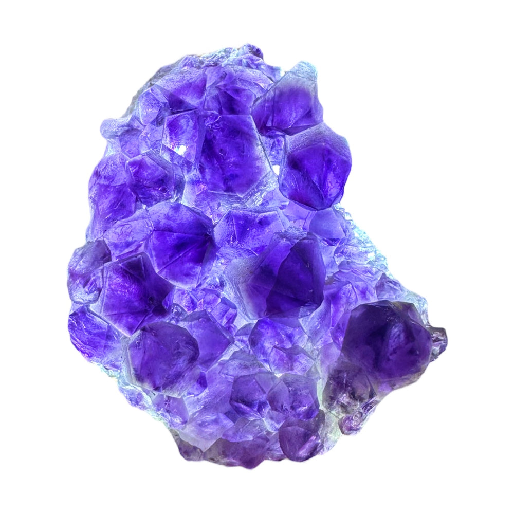 GeoFossils Amethyst Cluster Bahia – Brazilian crystal cluster with natural purple quartz points for protection, clarity, and calm, prepared in the UK.