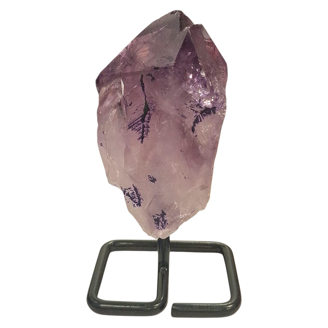 Amethyst Soul Mate on Black Metal Stand