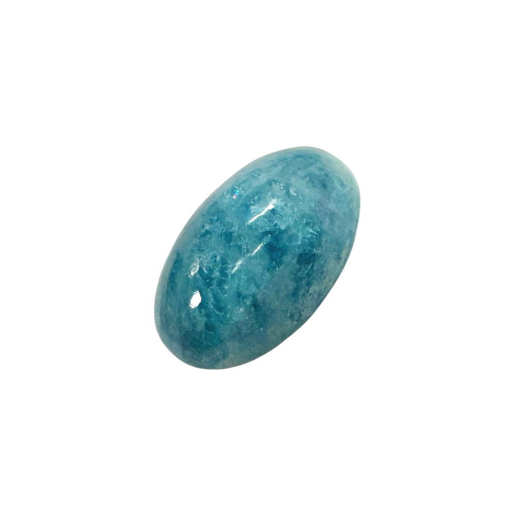 GeoFossils Aquamarine Shiva Lingham – exact crystal shown, polished blue-green beryl for clarity, communication, and emotional balance.