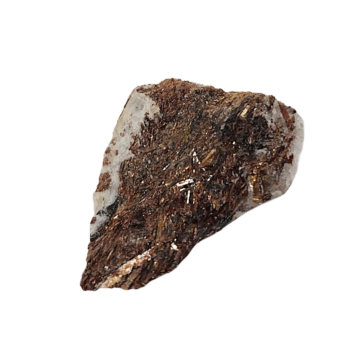 Golden bronze Astrophyllite starburst crystals in matrix mineral collector specimen Russia