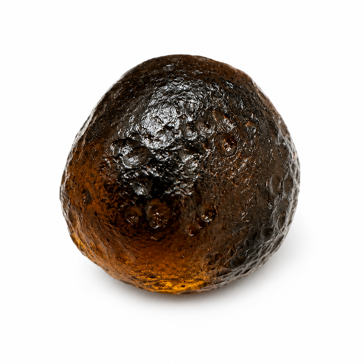 Australite specimen from Australia on a white background.