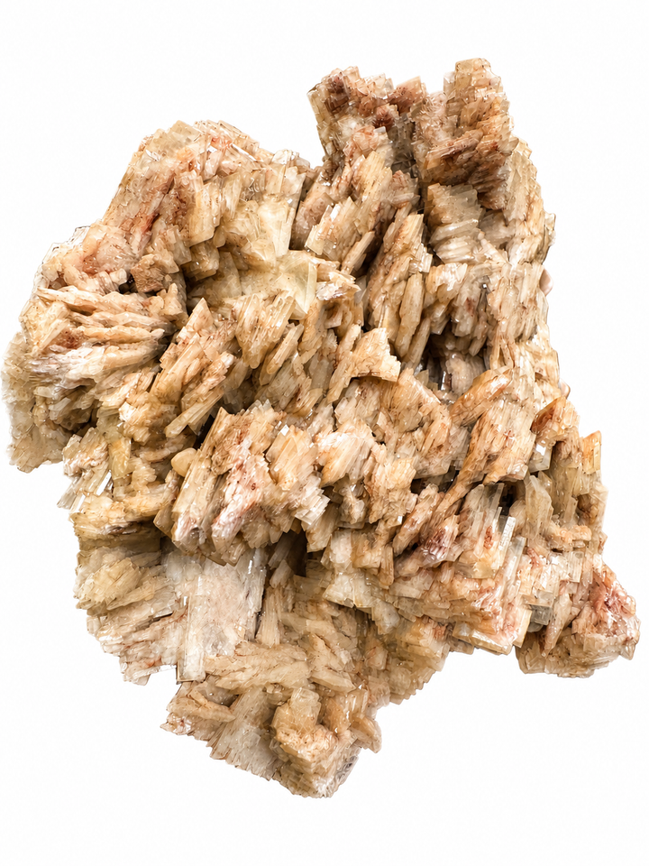 Reverse view of a collector-grade Baryte specimen from Ton Mawr Quarry, Cardiff, Wales, highlighting dense tabular crystal formations.