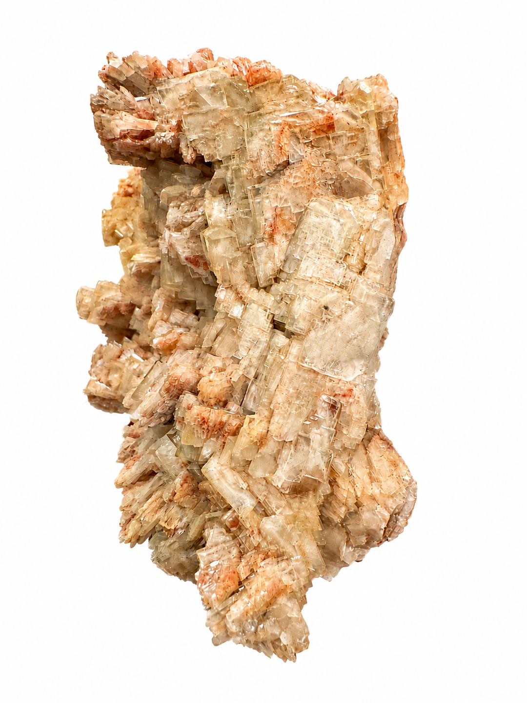 Side profile of a natural Baryte specimen from Ton Mawr Quarry, Cardiff, Wales, revealing well-formed tabular crystal clusters.