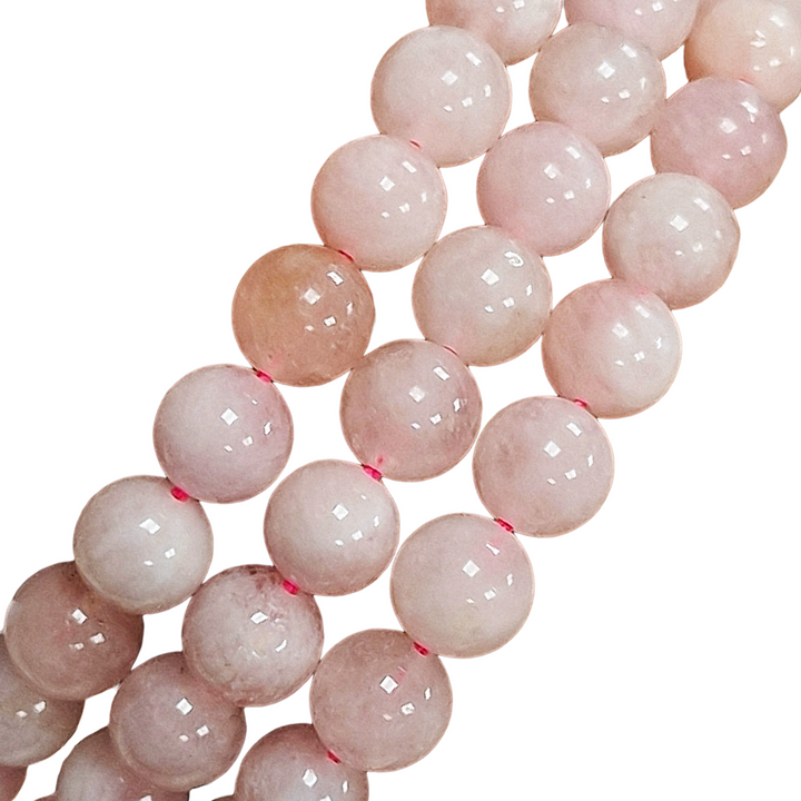 Morganite 8mm Round Beads on a String