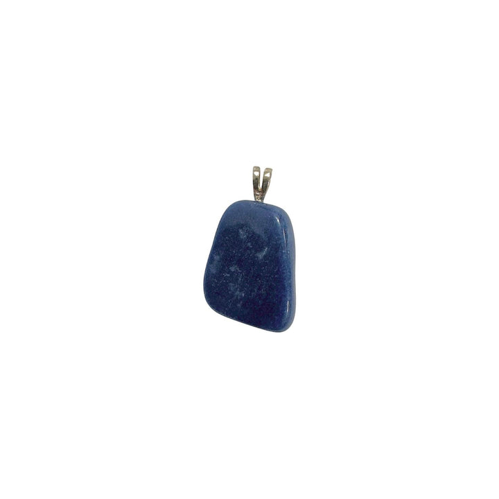 GeoFossils Blue Quartz Sterling Silver Pendant – Madagascan blue quartz crystal in sterling silver setting – calming and clarity jewellery – handmade in the UK.