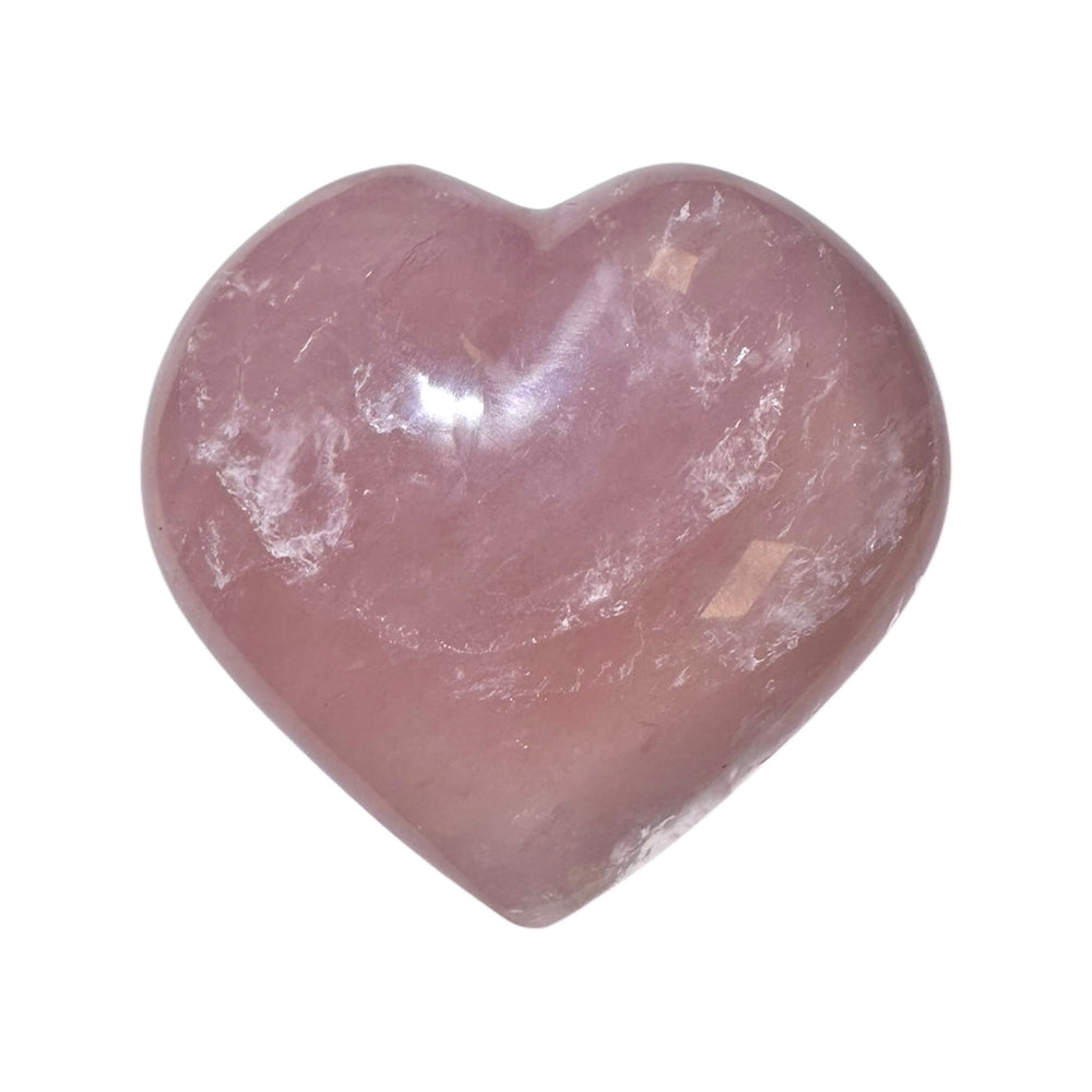GeoFossils Blue Rose Quartz Hearts – Madagascan blue-pink quartz crystal hearts for love, clarity, and calm communication, hand-carved gemstone hearts made in the UK.