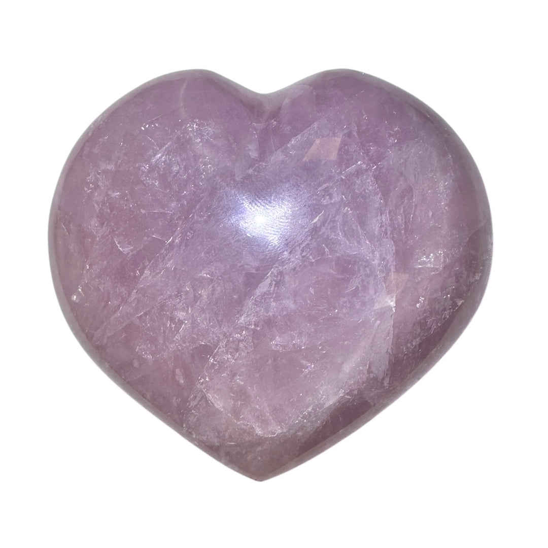 GeoFossils Blue Rose Quartz Hearts – Madagascan blue-pink quartz crystal hearts for love, clarity, and calm communication, hand-carved gemstone hearts made in the UK.