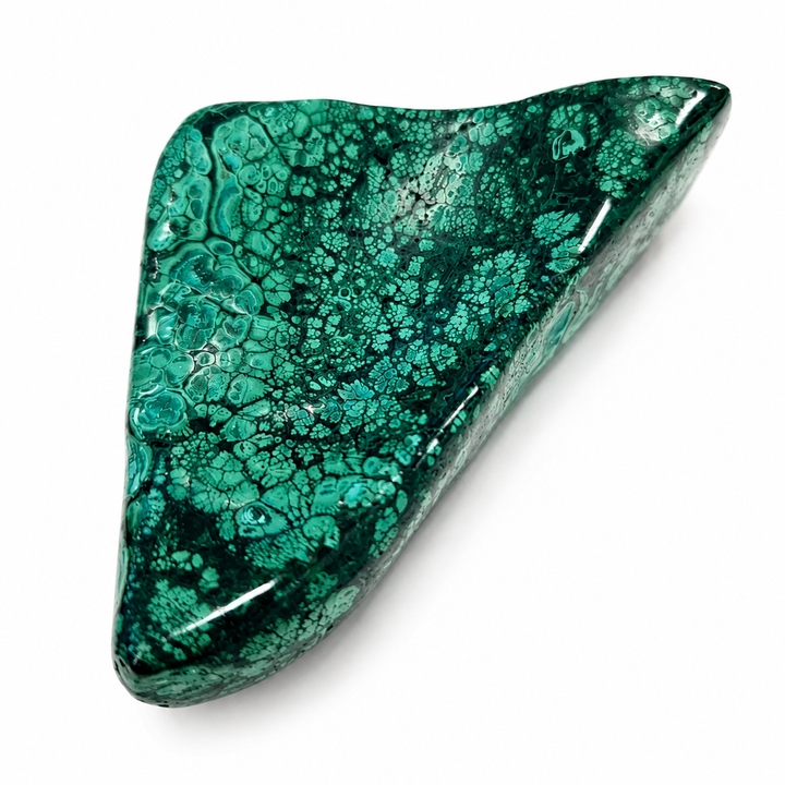 Luxury Malachite crystal bowl featuring detailed orbicular formations and polished surface