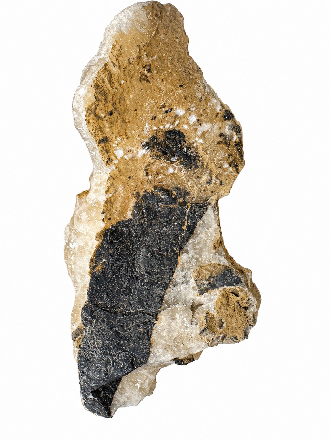 Reverse view of a natural Calcite specimen from the closed Winterberg Mine, Germany.