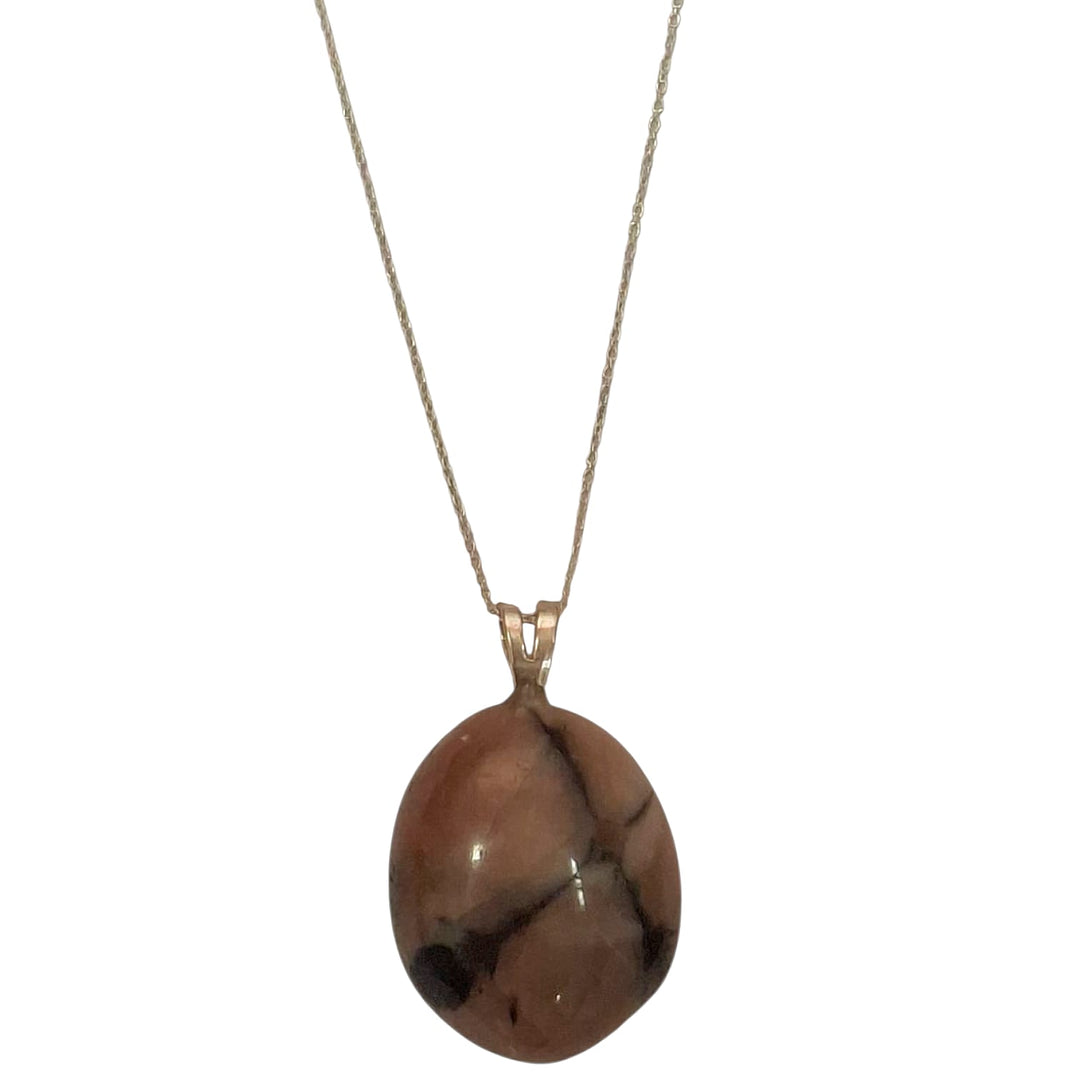 Chiastolite pendant with natural cross pattern set in hallmarked sterling silver – protective crystal necklace for grounding, insight, and spiritual shielding