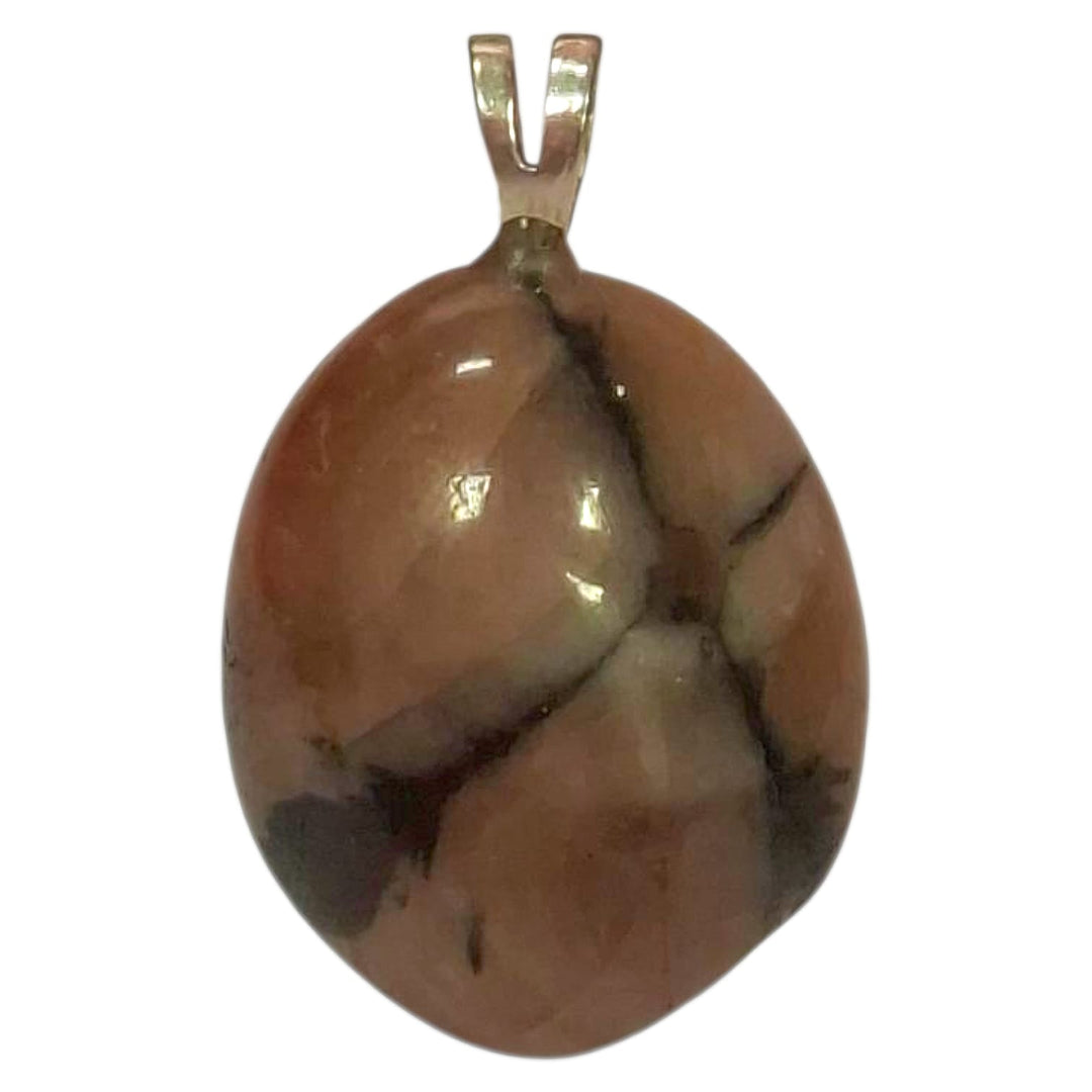 Chiastolite pendant with natural cross pattern set in hallmarked sterling silver – protective crystal necklace for grounding, insight, and spiritual shielding
