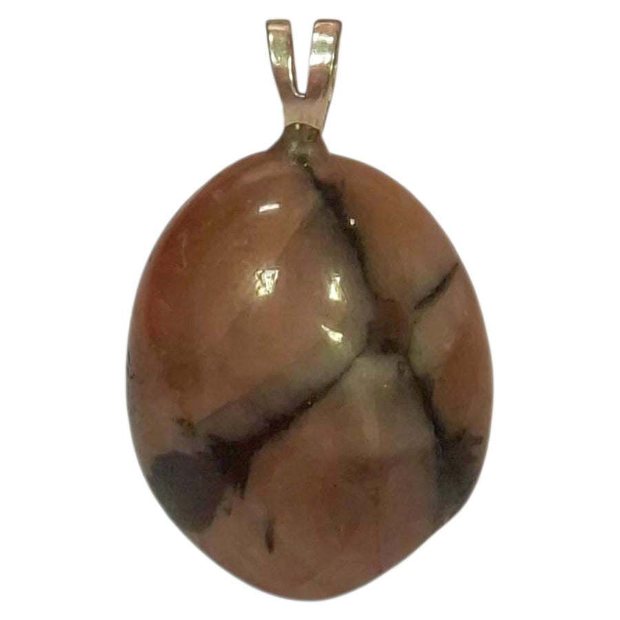Chiastolite pendant with natural cross pattern set in hallmarked sterling silver – protective crystal necklace for grounding, insight, and spiritual shielding