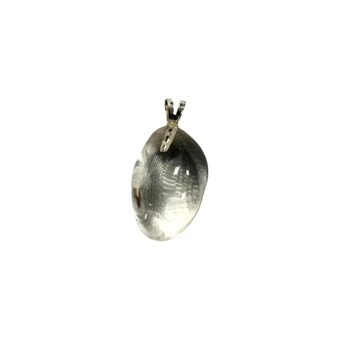 GeoFossils Clear Quartz Sterling Silver Pendant – Madagascan transparent clear quartz crystal in sterling silver setting – master healer crystal jewellery – handmade in the UK.