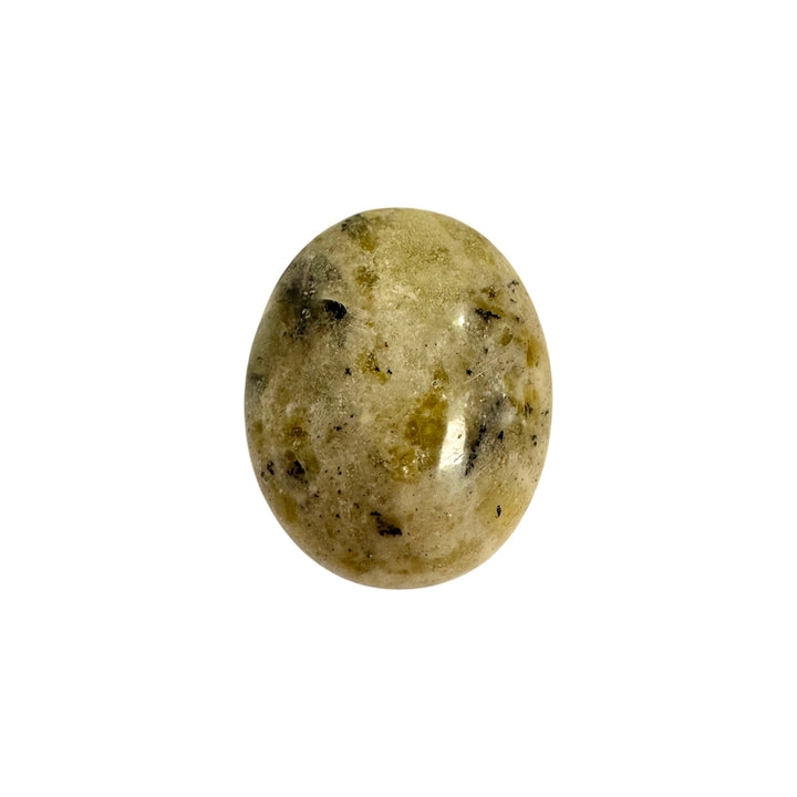 GeoFossils Dendritic Opal Galet – Madagascan crystal palm stone with fern-like inclusions for grounding, growth, and emotional balance, polished in the UK.