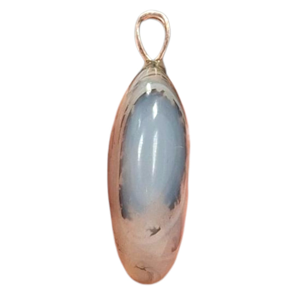Dendritic Agate pendant with tree-like inclusions, set in hallmarked sterling silver – grounding crystal jewellery.