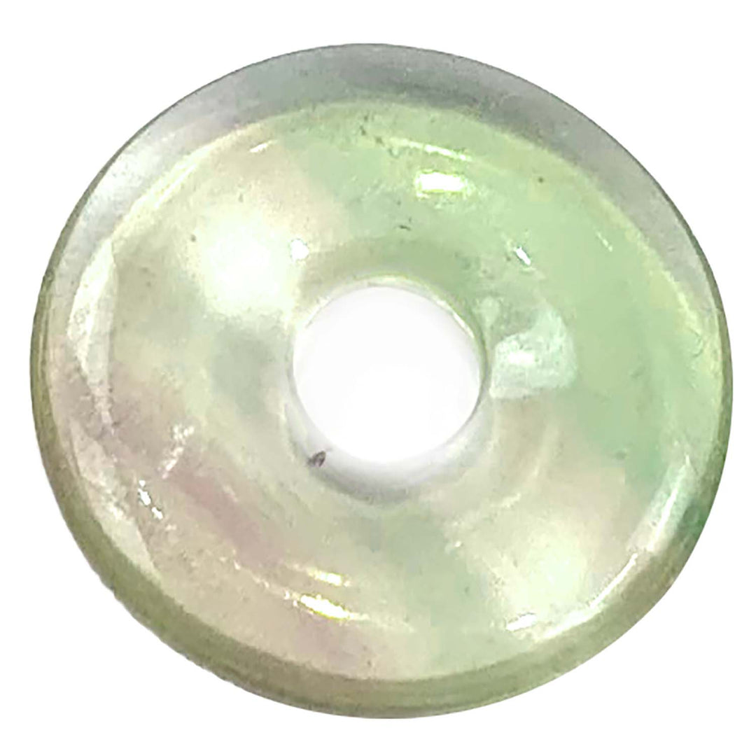 Fluorite Munay Ki Pi Donut by GeoFossils – smooth, multicoloured circular stone with vibrant hues, perfect for mental clarity, protection, and connecting with the Third Eye Chakra in Andean spiritual practices.