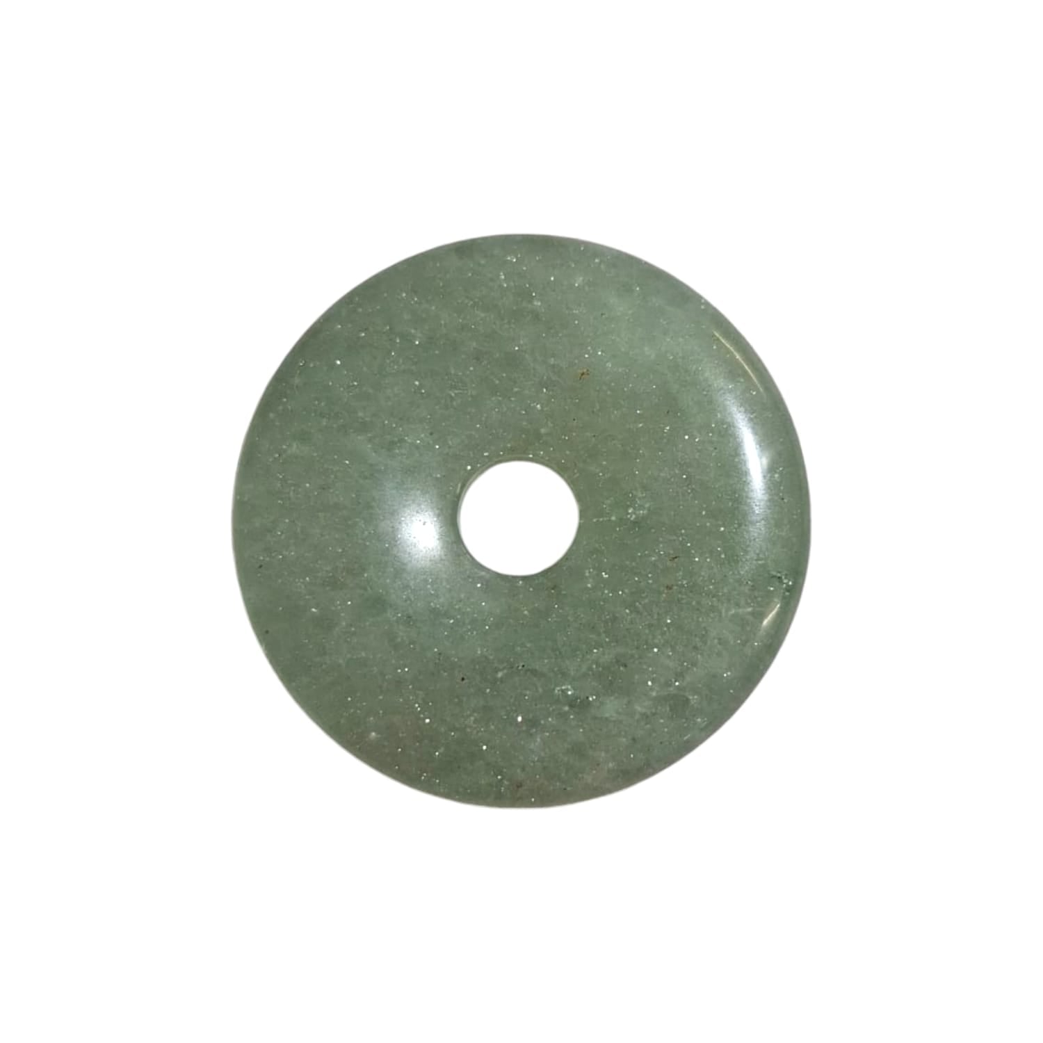 Green Aventurine Munay Ki Pi Donut by GeoFossils – smooth, green circular stone, perfect for prosperity, emotional healing, and connecting with the Heart Chakra in Andean spiritual practices.