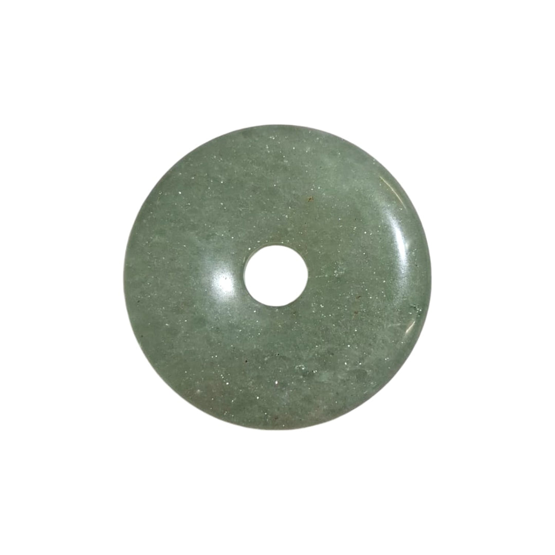 Green Aventurine Munay Ki Pi Donut by GeoFossils – smooth, green circular stone, perfect for prosperity, emotional healing, and connecting with the Heart Chakra in Andean spiritual practices.