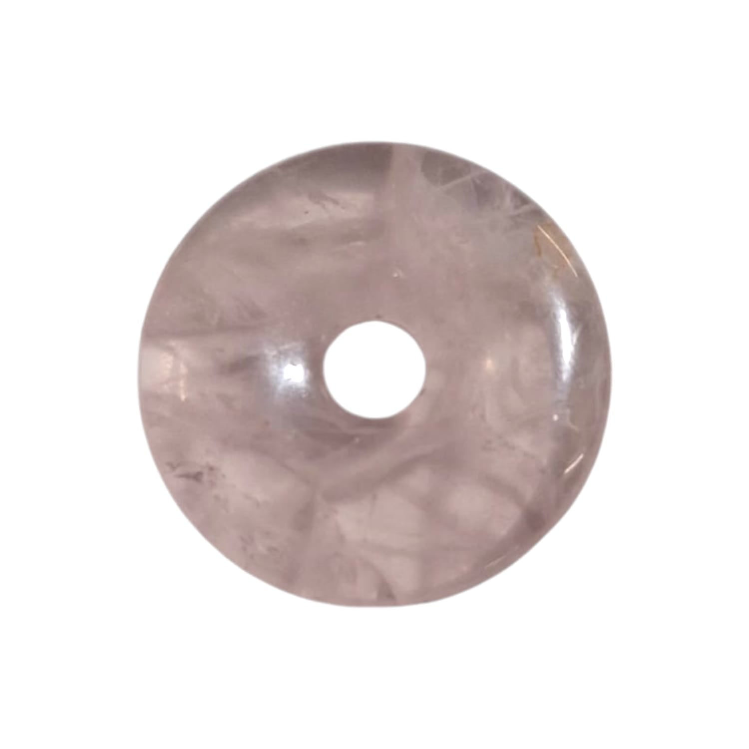 Rose Quartz Munay Ki Pi Donut by GeoFossils – smooth, soft pink circular stone, perfect for love, emotional healing, and connecting with the Heart Chakra in Andean spiritual practices.