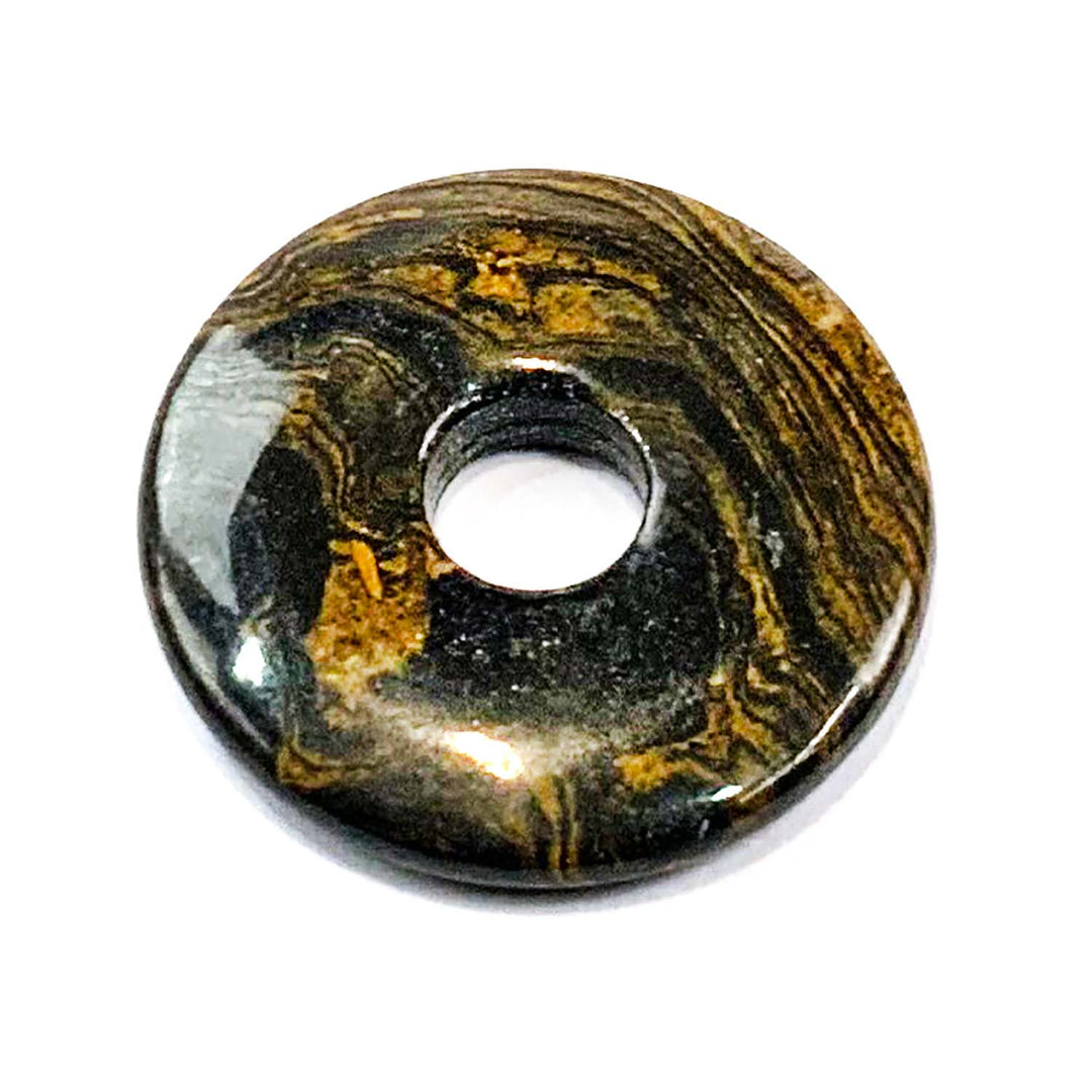 Stromatolite Munay Ki Pi Donut by GeoFossils – smooth, earthy-toned fossilised stone with natural patterns, perfect for grounding, ancient wisdom, and connecting with the Root Chakra in Andean spiritual practices.