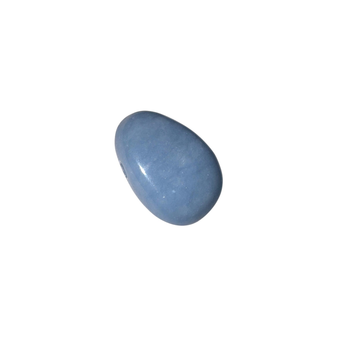 Polished Angelite crystal showing natural soft blue tones and gentle finish, displayed without cord