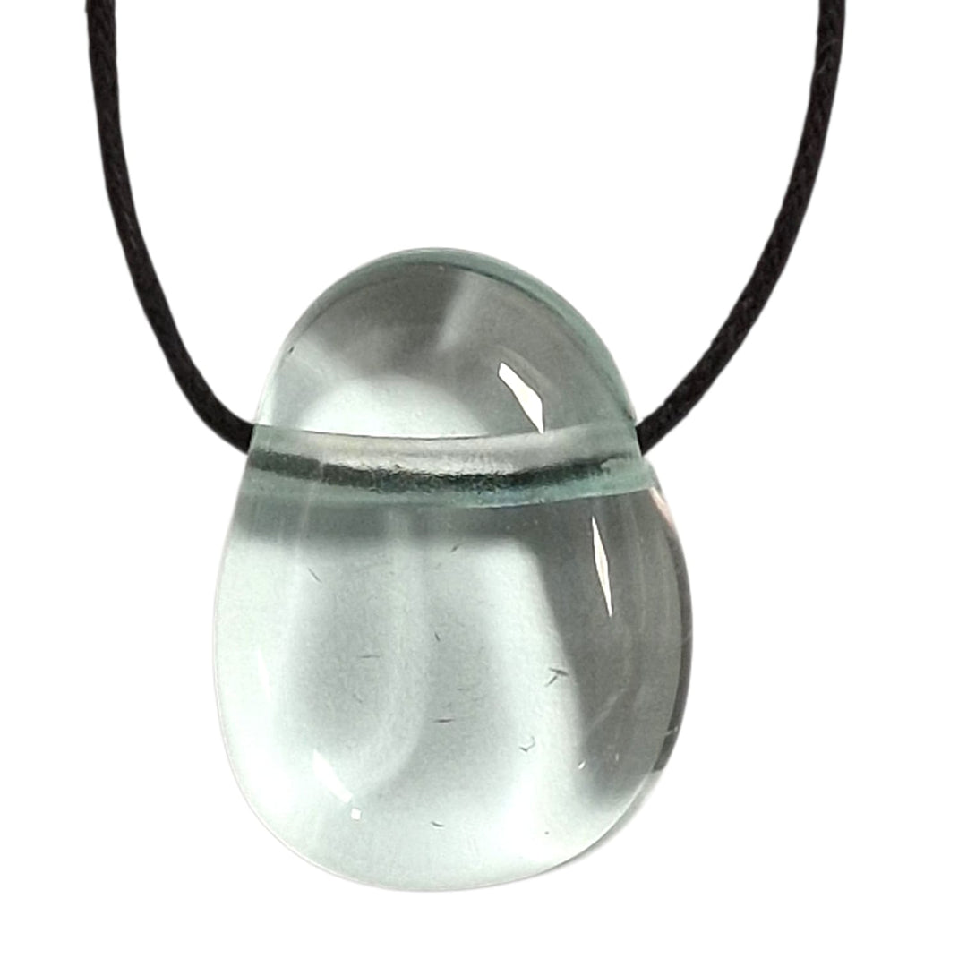 GeoFossils Blue Obsidian Drilled Tumble Stone – translucent blue crystal for communication and clarity