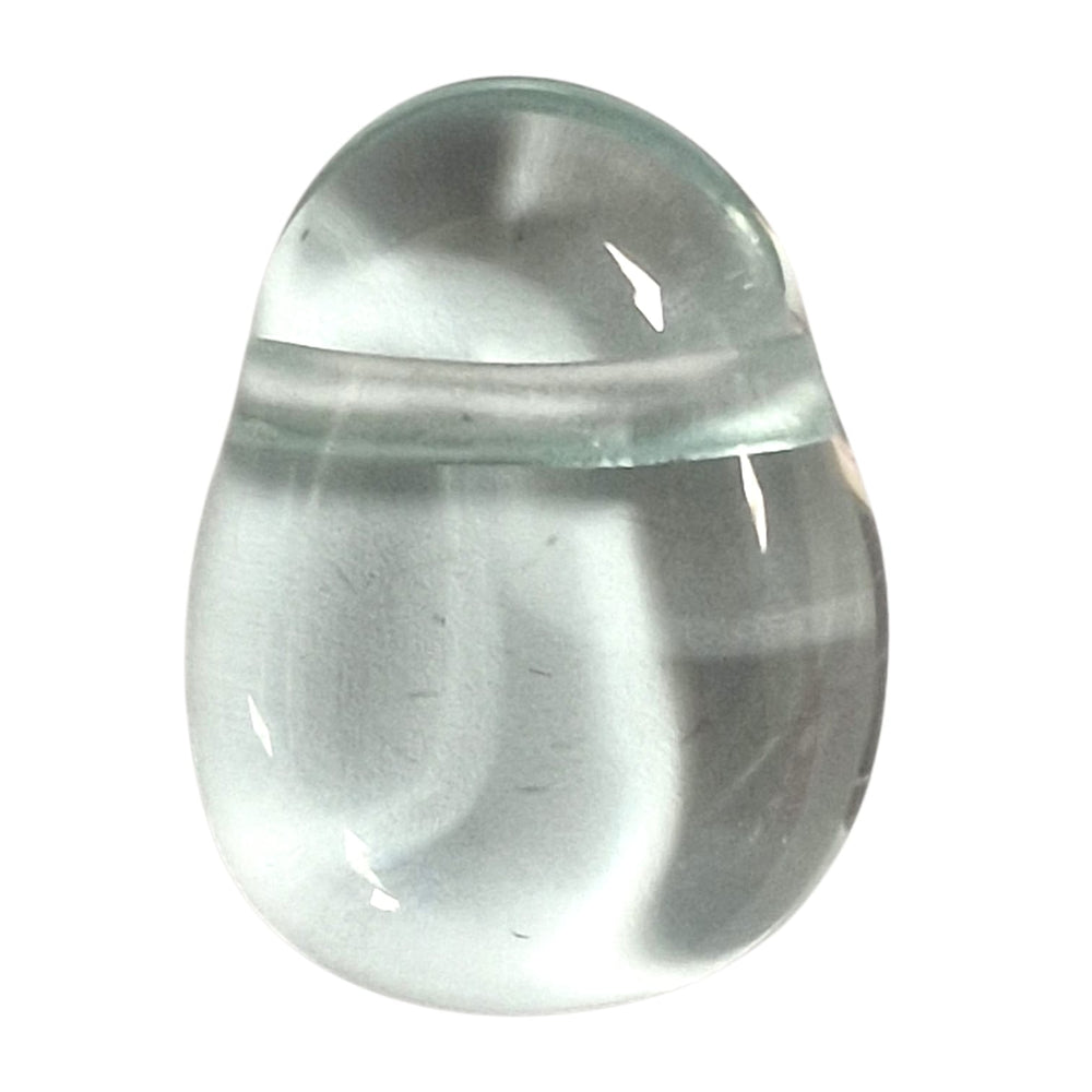 GeoFossils Blue Obsidian Drilled Tumble Stone – translucent blue crystal for communication and clarity