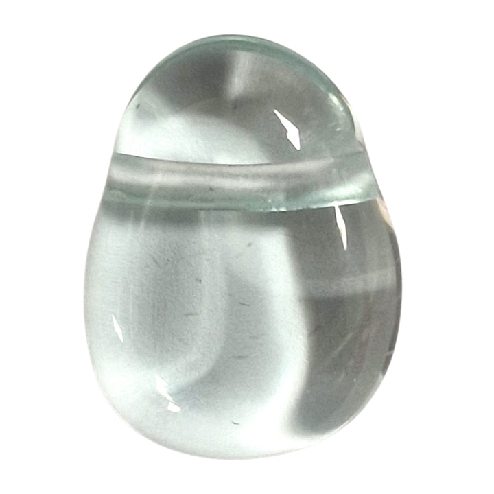 GeoFossils Blue Obsidian Drilled Tumble Stone – translucent blue crystal for communication and clarity