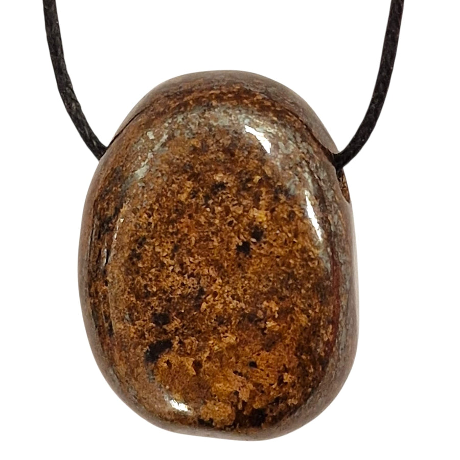 GeoFossils Polished Bronzite crystal – drilled for jewellery making and energy work