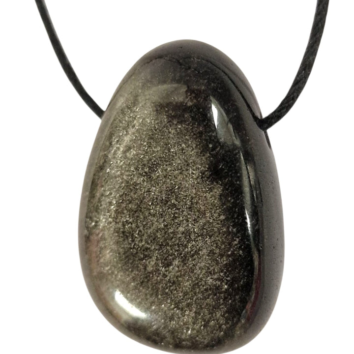 GeoFossils Gold Sheen Obsidian Drilled Tumble Stone – protective crystal for jewellery making