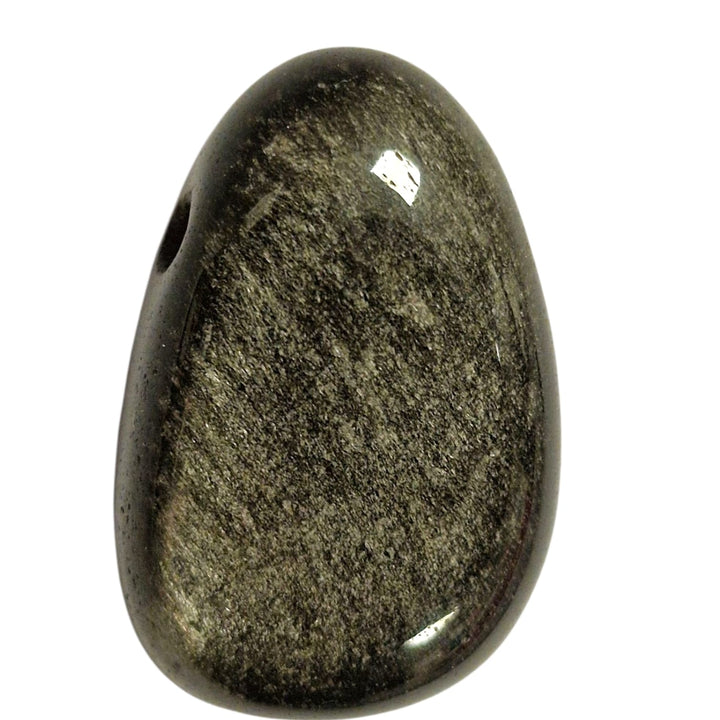 GeoFossils Polished Gold Sheen Obsidian – drilled for crafting wearable crystal jewellery