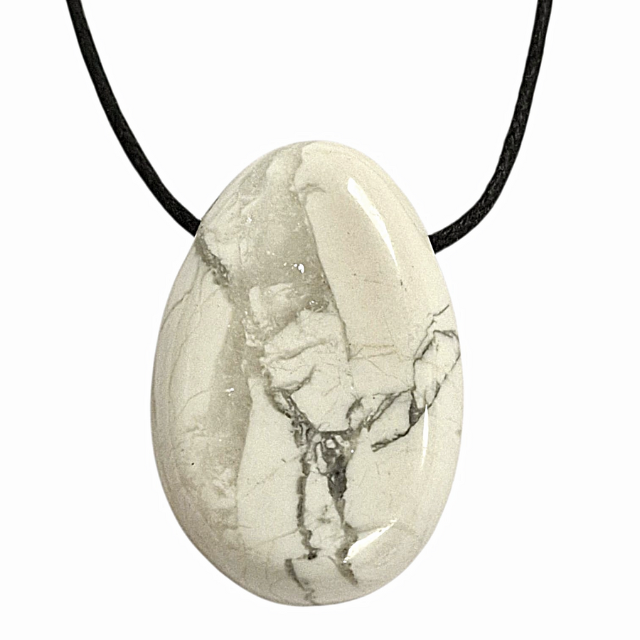 GeoFossils Polished Howlite with drill hole – Crown and Third Eye support stone