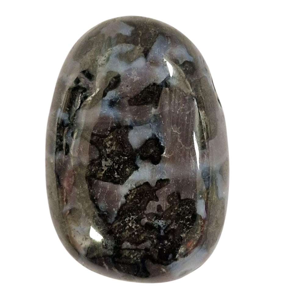 GeoFossils Drilled Mystic Merlinite – double chakra support for Root and Third Eye