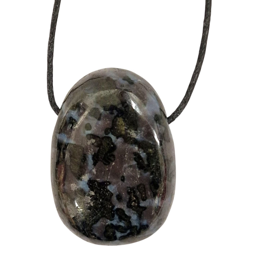 GeoFossils Indigo Gabbro polished and drilled – ideal for intuitive jewellery making