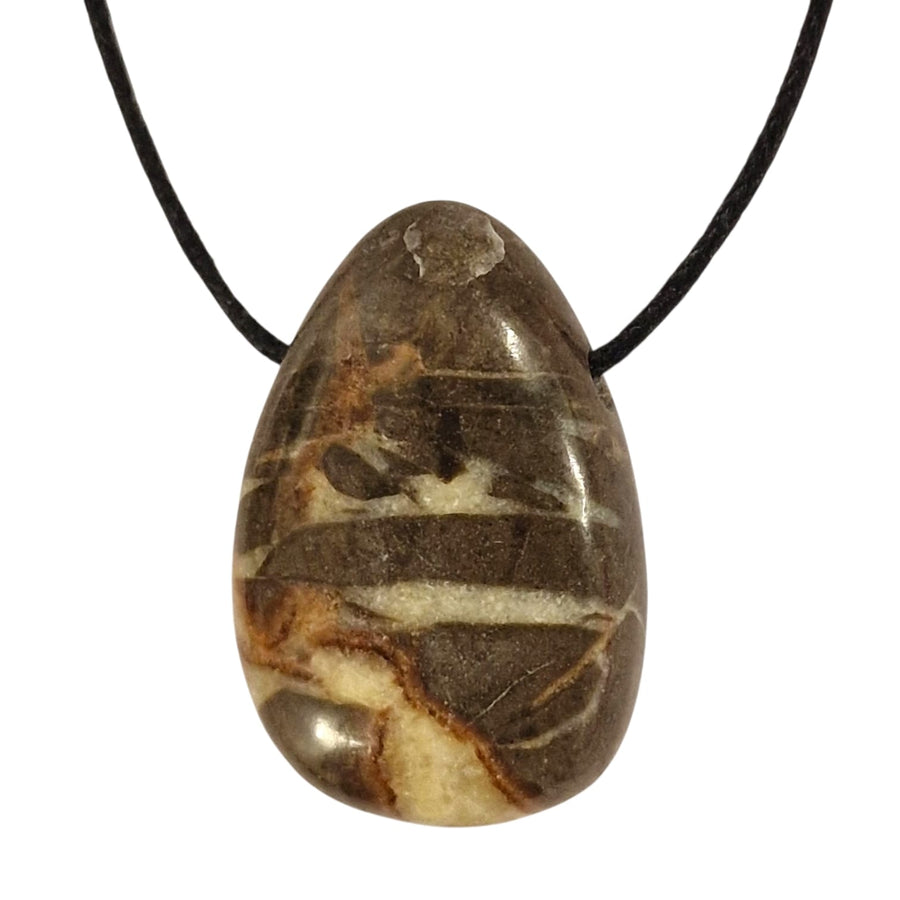 GeoFossils Septarian Stone – unique natural pattern, drilled for wearable crystal crafts