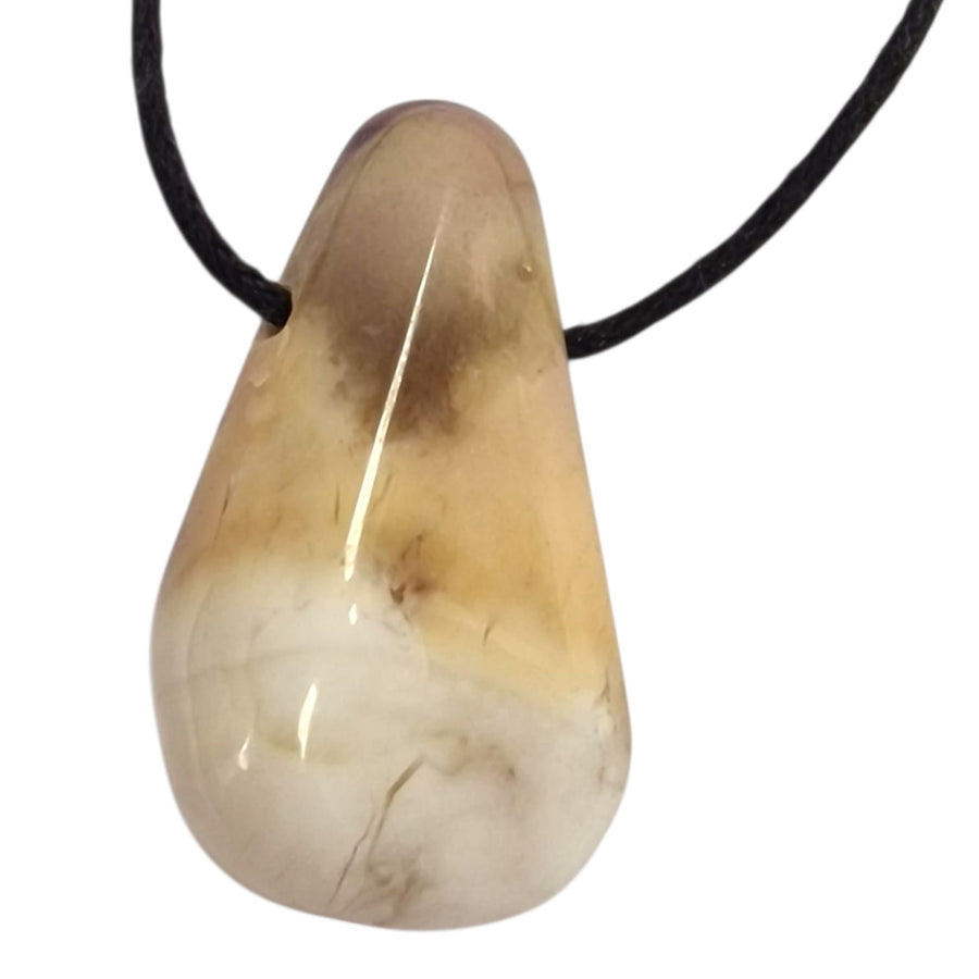 GeoFossils Tiffany Stone Drilled Tumble Stone – polished purple and cream mineral for jewellery making