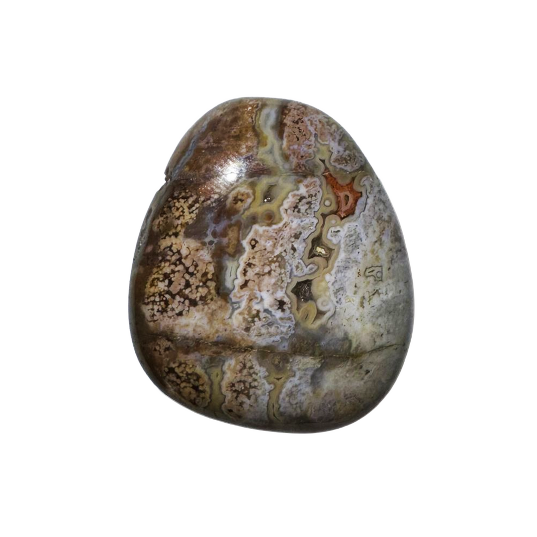Hand-selected Ocean Jasper side-drilled gemstone, rich in orbicular formations. A crystal of renewal and gentle healing that aligns emotions with inner peace. Perfect for spiritual wear or energetic rituals.