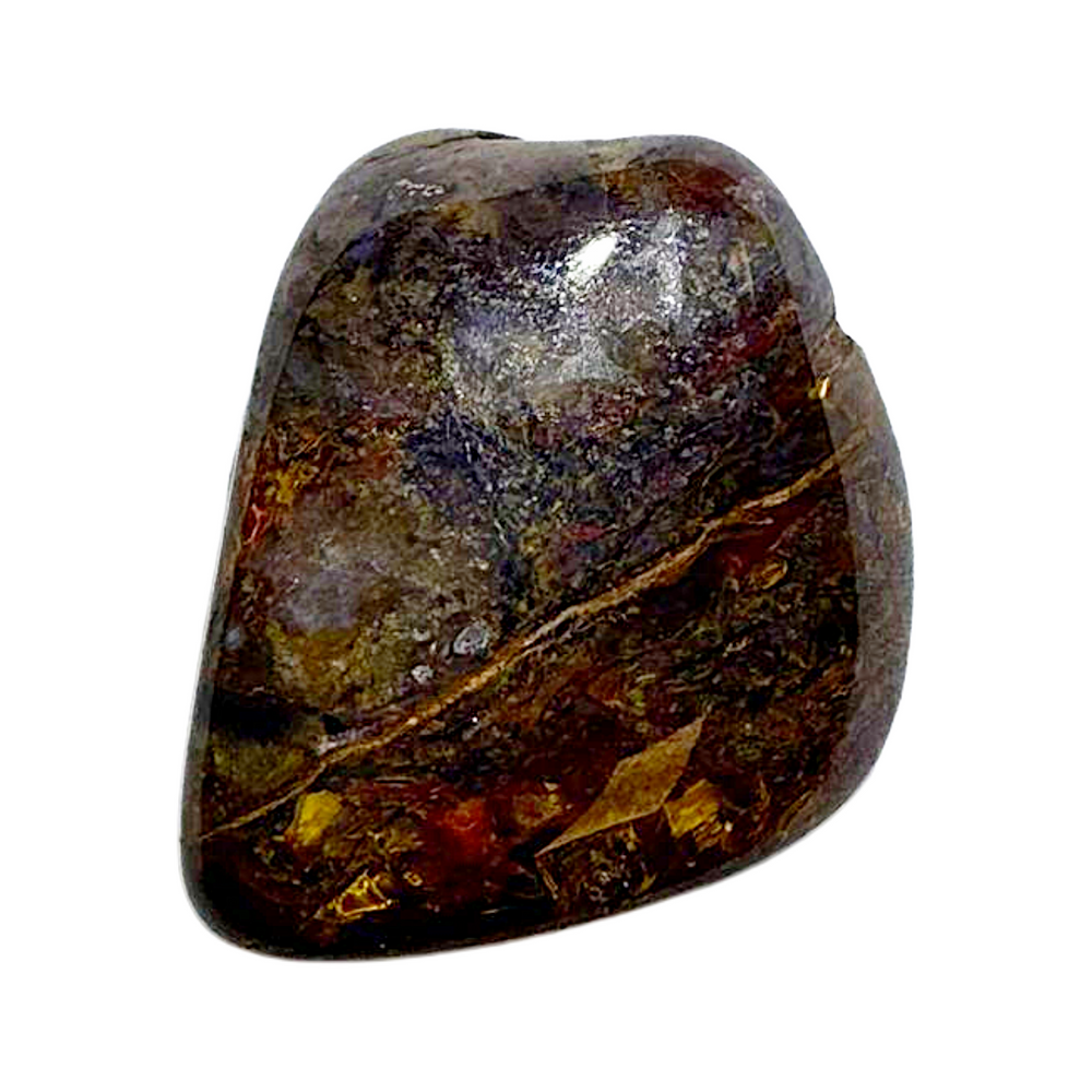 Polished Pietersite gemstone with side drill hole, revealing dynamic storm-like chatoyancy. A powerful stone for inner vision, grounding, and activating the third eye. Perfect for pendants and conscious design.