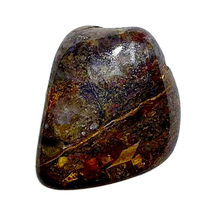 Polished Pietersite gemstone with side drill hole, revealing dynamic storm-like chatoyancy. A powerful stone for inner vision, grounding, and activating the third eye. Perfect for pendants and conscious design.