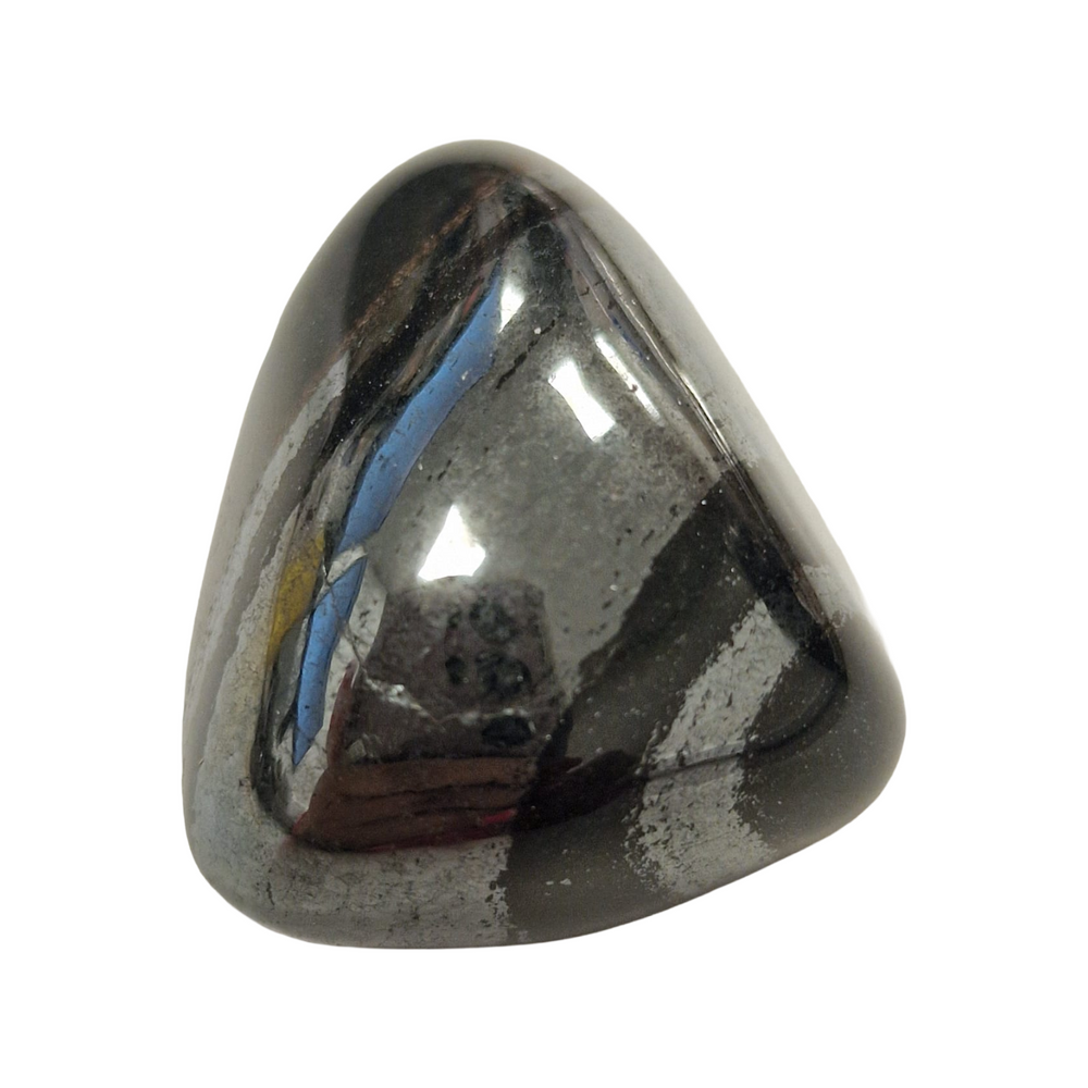Polished Eisenkiesel side-drilled tumble stone with rich iron-red tones and quartz clarity. A powerful energising crystal that boosts willpower, courage, and protection. Perfect for jewellery making or grounding rituals.