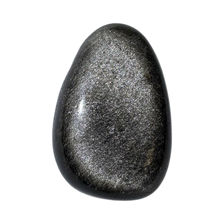 Polished Silver Sheen Obsidian side-drilled stone with shimmering metallic sheen. A powerful volcanic crystal for shielding, shadow integration, and spiritual insight. Ideal for pendants, crafts, or metaphysical practices.