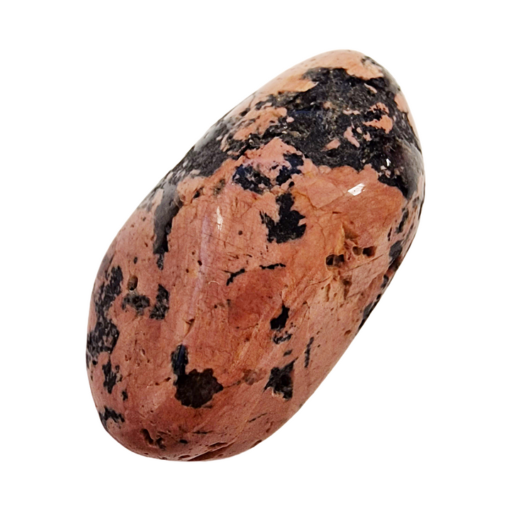 Drilled Luxianite tumble stone, hand-polished with deep green tones and vibrant internal clarity.